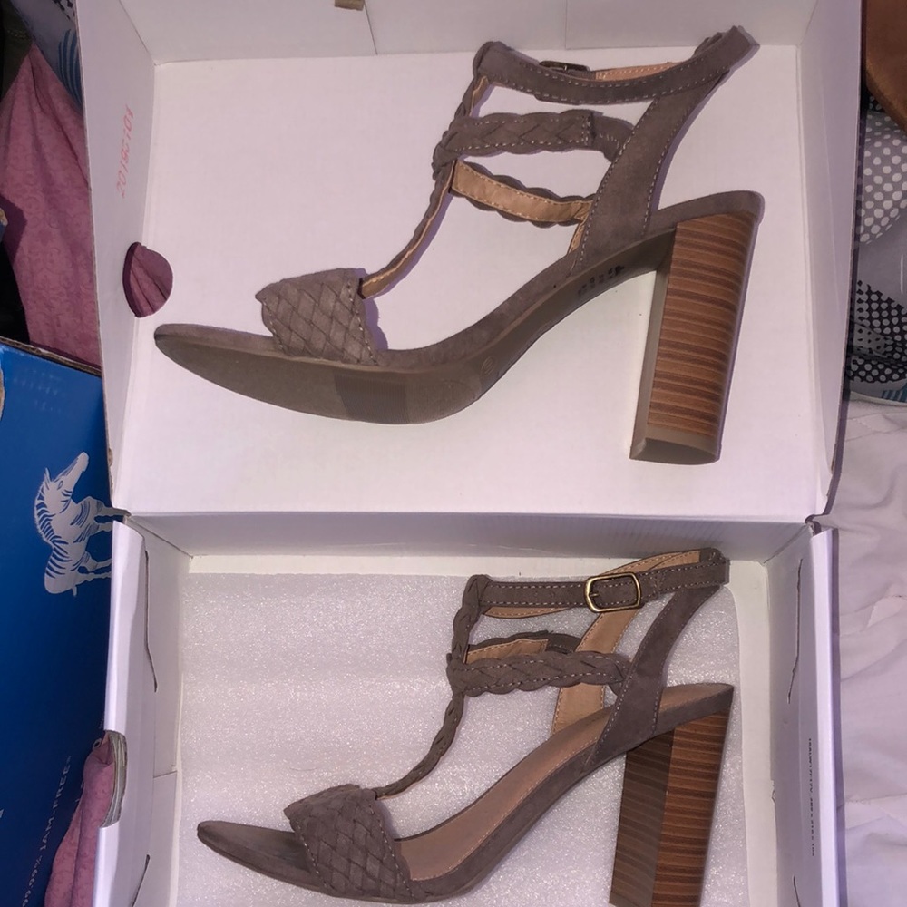 Grey heels size 10